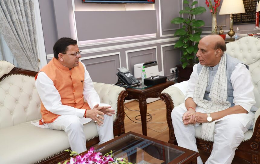 WhatsApp Image 2025 06 17 at 4.13.42 PM News Todayz केंद्रीय रक्षा मंत्री राजनाथ से सीएम धामी ने की मुलाकात, राखी विभिन्न मांगें