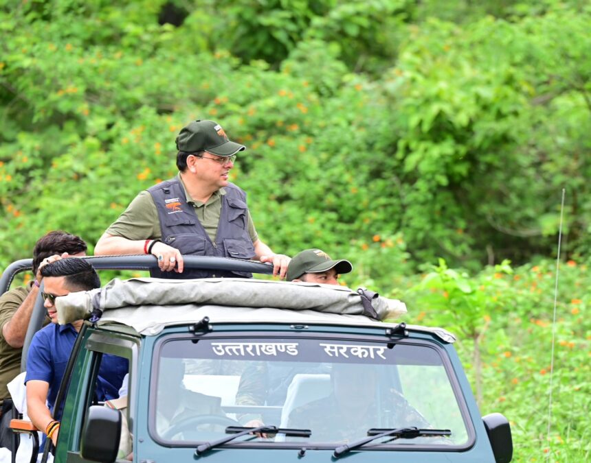 WhatsApp Image 2025 07 06 at 1.38.36 PM News Todayz कार्बेट नेशनल पार्क में सीएम धामी ने किया जंगल सफारी का अनुभव