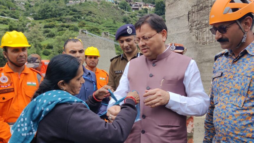 WhatsApp Image 2025 08 08 at 3.40.36 PM News Todayz राखी, राहत और रिश्ता: गुजरातन की महिला ने सीएम धामी को बाँधी दुपट्टा फाड़कर राखी